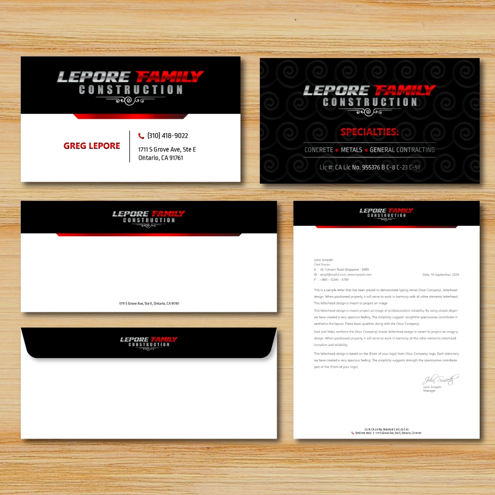 Lepore Family Construction logo design by Boomstudioz