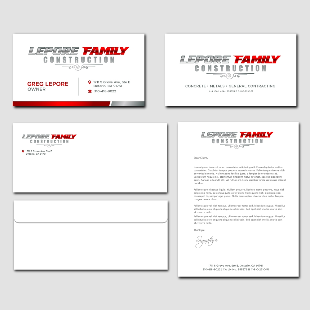 Lepore Family Construction logo design by labo