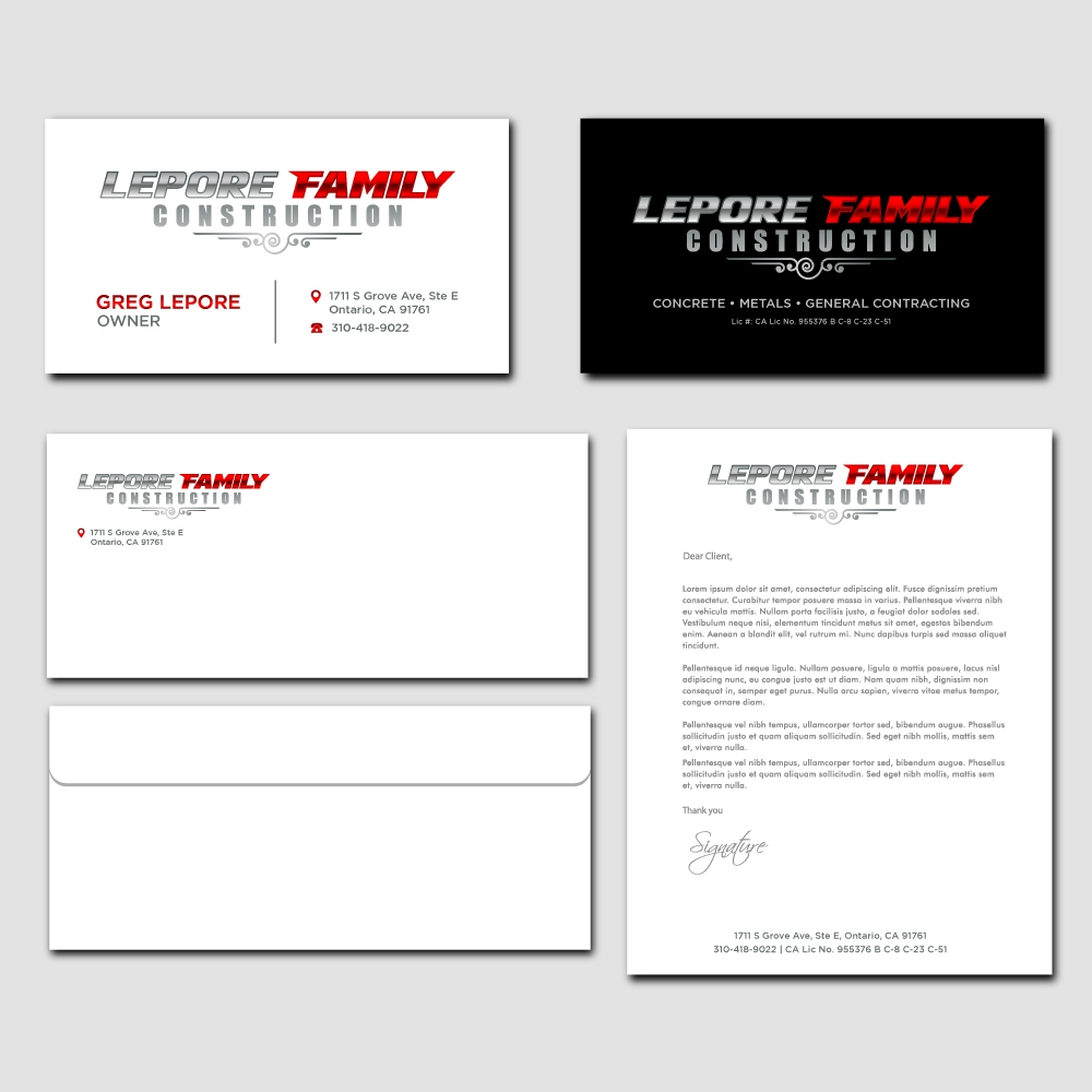 Lepore Family Construction logo design by labo