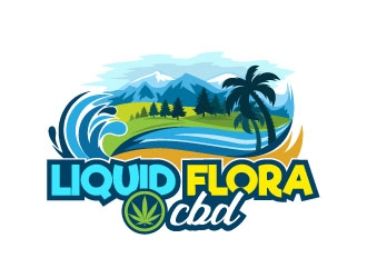 Liquid Flora CBD logo design by Suvendu