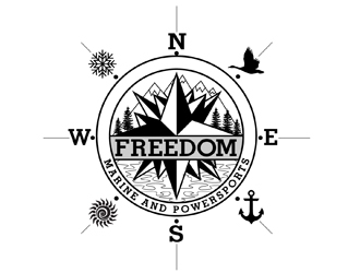 Freedom Marine & Powersports  logo design by DreamLogoDesign