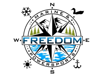 Freedom Marine & Powersports  logo design by DreamLogoDesign