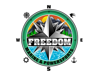 Freedom Marine & Powersports  logo design by DreamLogoDesign