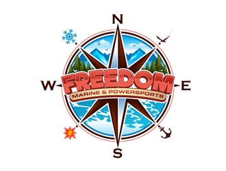 Freedom Marine & Powersports  logo design by DreamLogoDesign