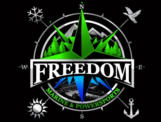 Freedom Marine & Powersports  logo design by dorijo