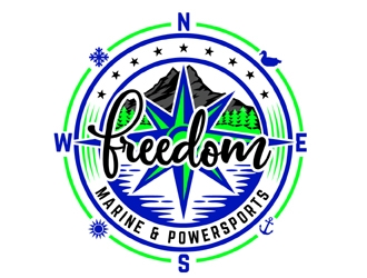 Freedom Marine & Powersports  logo design by MAXR