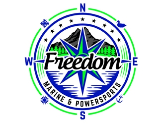 Freedom Marine & Powersports  logo design by MAXR