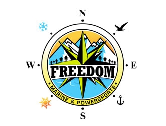 Freedom Marine & Powersports  logo design by LogoInvent