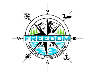 Freedom Marine & Powersports  logo design by DreamLogoDesign