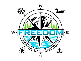 Freedom Marine & Powersports  logo design by DreamLogoDesign