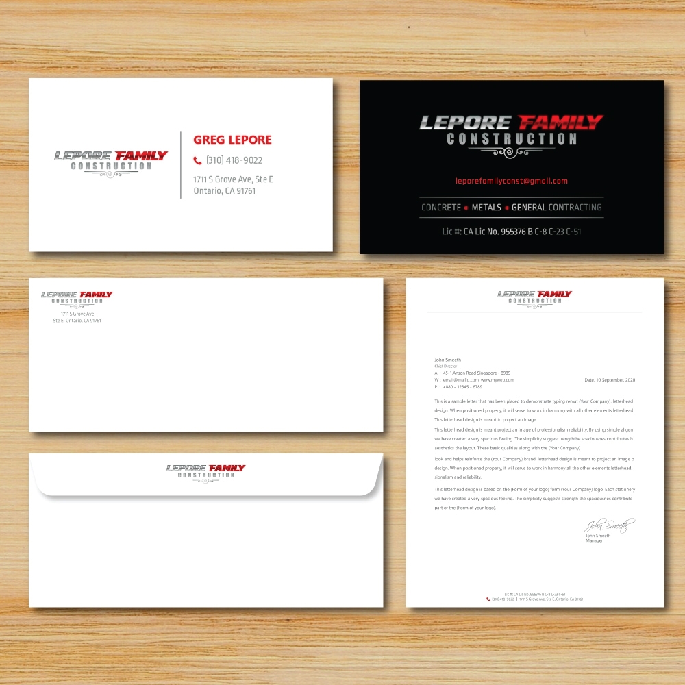 Lepore Family Construction logo design by Boomstudioz