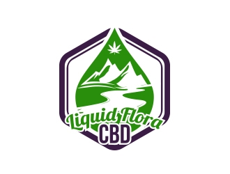 Liquid Flora CBD logo design by MarkindDesign
