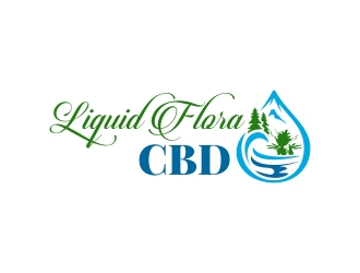 Liquid Flora CBD logo design by Mbezz