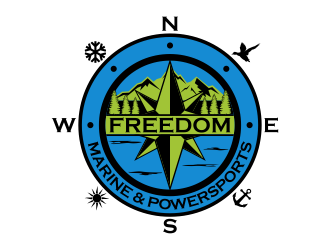 Freedom Marine & Powersports  logo design by Kruger