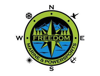 Freedom Marine & Powersports  logo design by Kruger