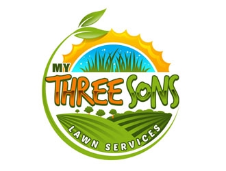 My three sons lawn services  logo design by DreamLogoDesign