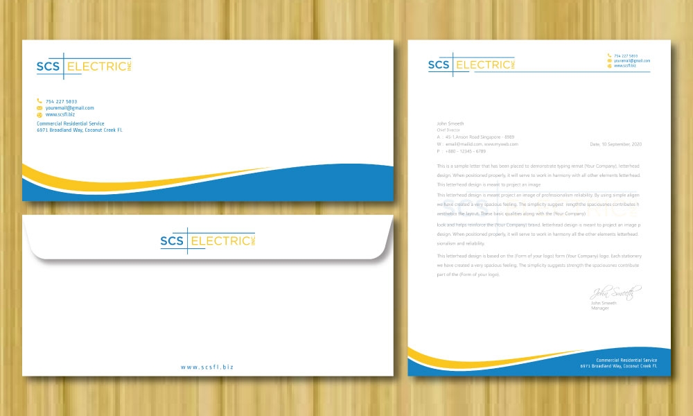 SCS ELECTRIC logo design by Boomstudioz