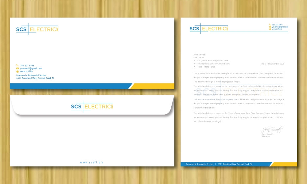 SCS ELECTRIC logo design by Boomstudioz