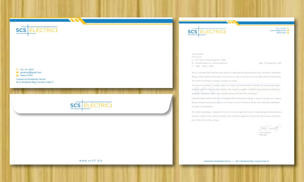 SCS ELECTRIC logo design by Boomstudioz