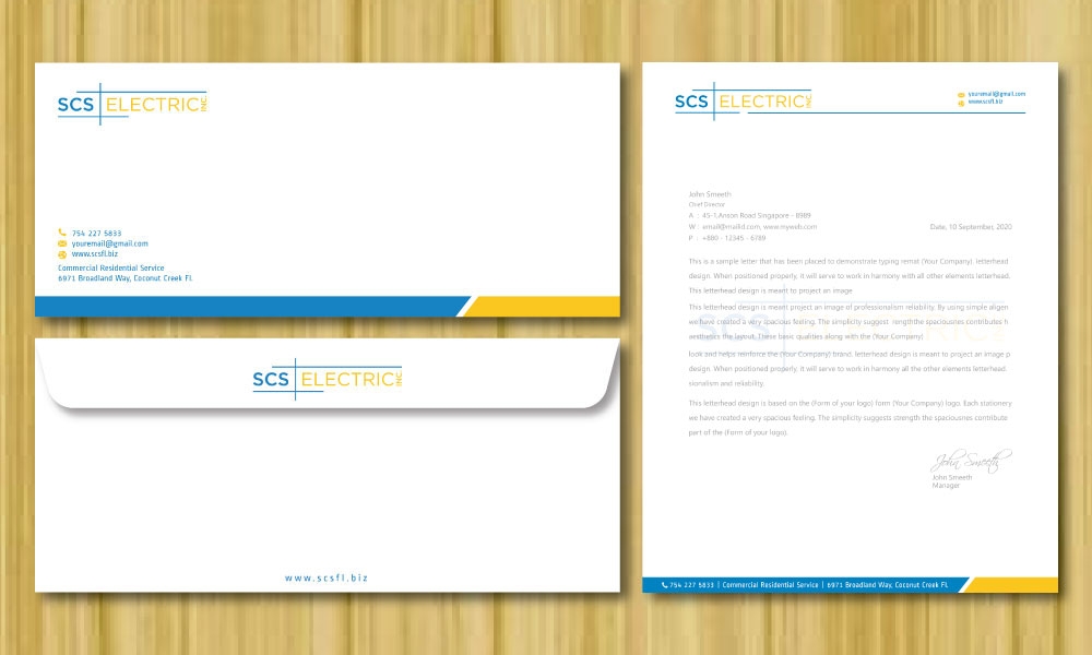 SCS ELECTRIC logo design by Boomstudioz