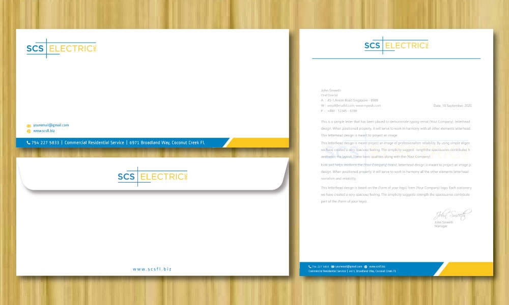 SCS ELECTRIC logo design by Boomstudioz