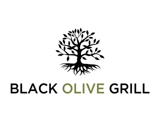 Black Olive Grill logo design by dibyo