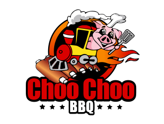 Choo Choo BBQ logo design by BeDesign