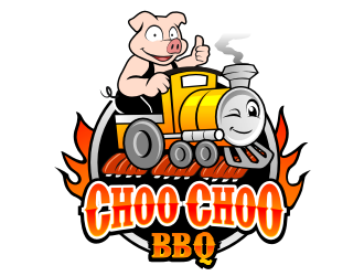 Choo Choo BBQ logo design by haze