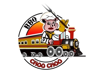 Choo Choo BBQ logo design by bougalla005