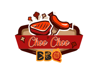 Choo Choo BBQ logo design by ROSHTEIN