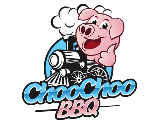 Choo Choo BBQ logo design by Dakouten