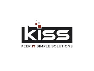 Keep It Simple Solutions. KISS for short logo design by pencilhand