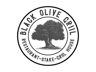 Black Olive Grill logo design by AYATA