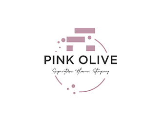 Pink Olive Signature Home Staging logo design by blackcane