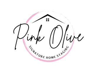Pink Olive Signature Home Staging logo design by ruki