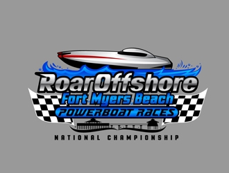 Roar Offshore Fort Myers Beach Powerboat Races logo design by DreamLogoDesign
