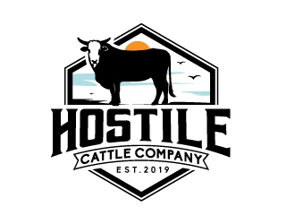 Hostile Cattle Company logo design by fantastic4