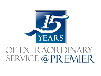 15 years of extraordinary service @ Premier logo design by megalogos