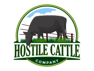Hostile Cattle Company logo design by mutafailan
