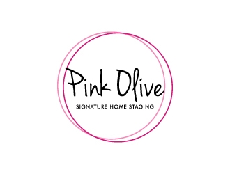 Pink Olive Signature Home Staging logo design by pencilhand