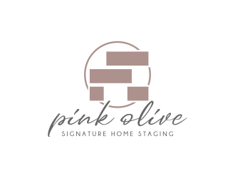 Pink Olive Signature Home Staging logo design by pakderisher