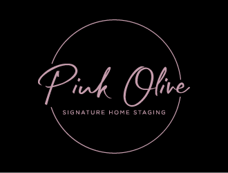 Pink Olive Signature Home Staging logo design by denfransko
