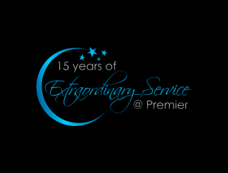 15 years of extraordinary service @ Premier logo design by DelvinaArt