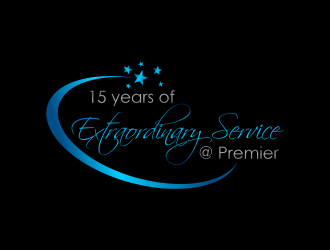 15 years of extraordinary service @ Premier logo design by DelvinaArt