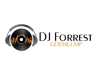 DJ Forrest Getemgump logo design by Dawnxisoul393