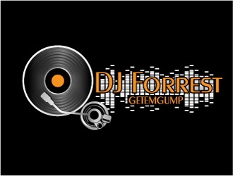 DJ Forrest Getemgump logo design by Dawnxisoul393