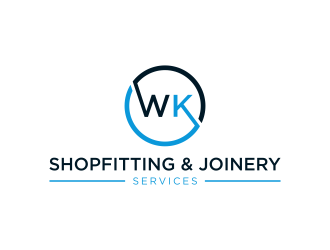 wk shopfitting & joinery services  logo design by dewipadi