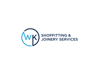 wk shopfitting & joinery services  logo design by KQ5