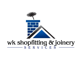 wk shopfitting & joinery services  logo design by Dawnxisoul393