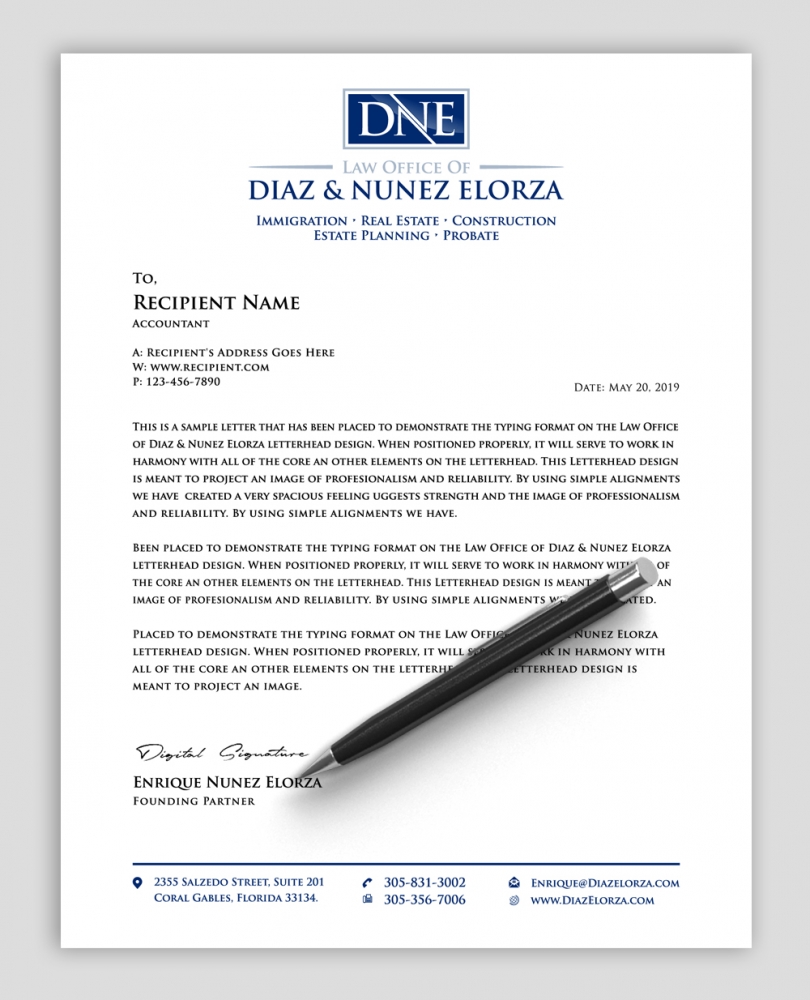 Law Office of Diaz & Nunez Elorza logo design by abss
